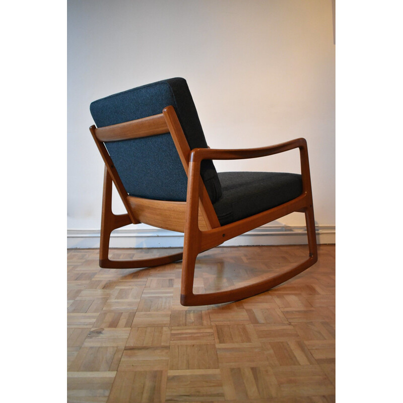 Teak Rocking Chair For France and Son, Ole Wanscher Model 120 Denmark