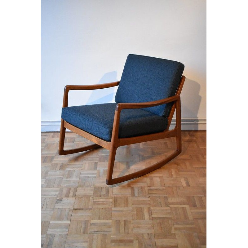 Teak Rocking Chair For France and Son, Ole Wanscher Model 120 Denmark