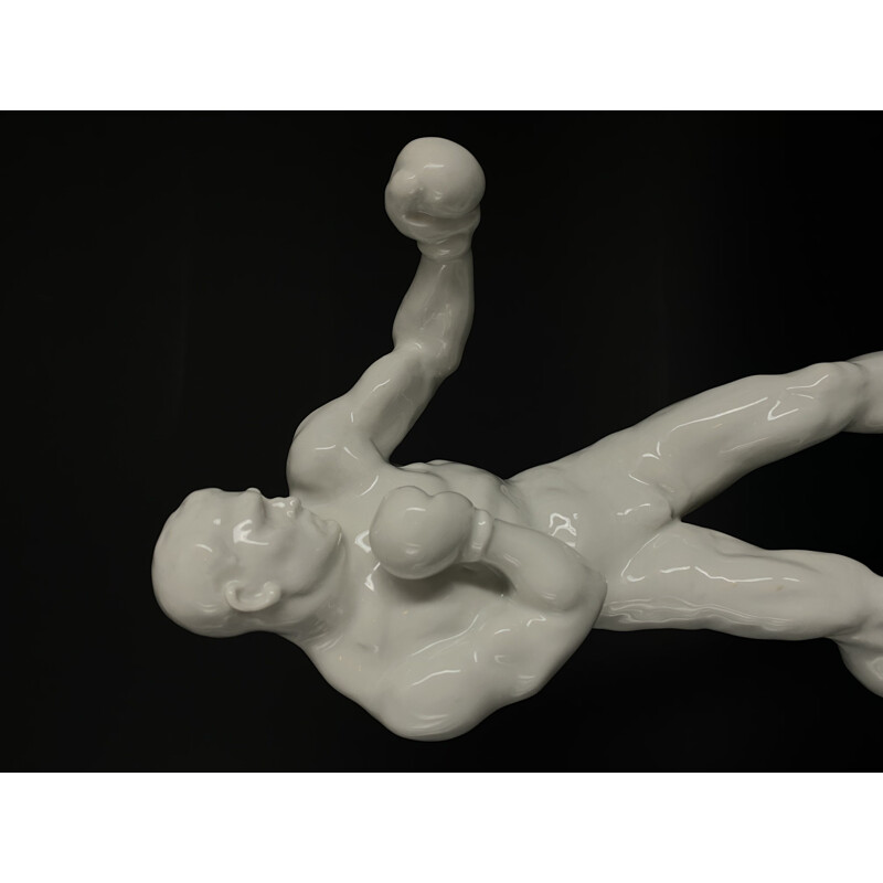 Porcelain Art Deco figurine of a boxer Art Deco Series Olympic Sport Signed and Numbered 1936 