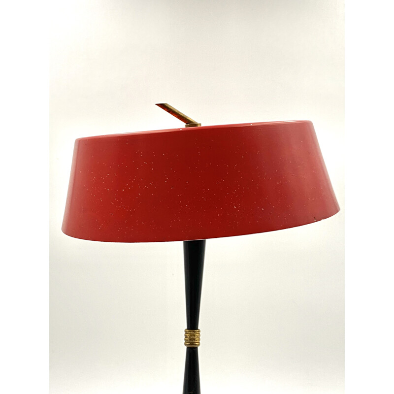 Table Lamp Bright red Stilux, Milan Mid-century 1950