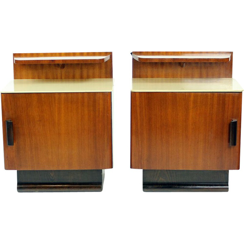 Vintage pair of Bedside Tables By Jindrich Halabala, Up Zavody, Czechoslovakia 1930s