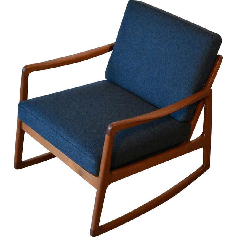 Teak Rocking Chair For France and Son, Ole Wanscher Model 120 Denmark