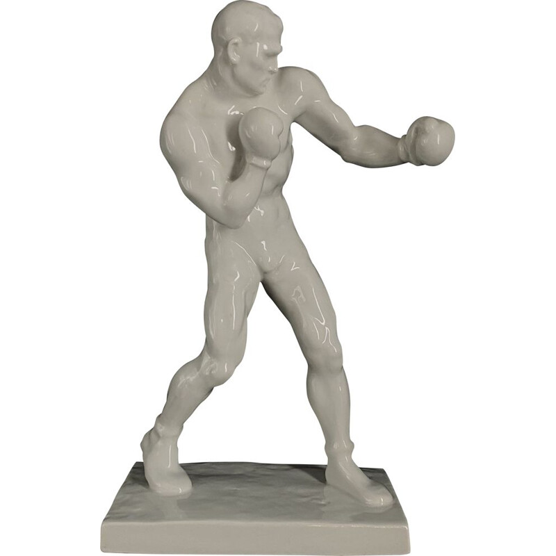 Porcelain Art Deco figurine of a boxer Art Deco Series Olympic Sport Signed and Numbered 1936 