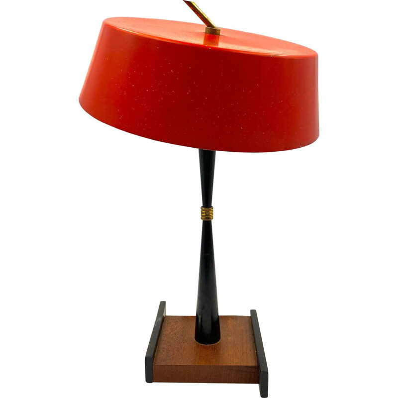 Table Lamp Bright red Stilux, Milan Mid-century 1950