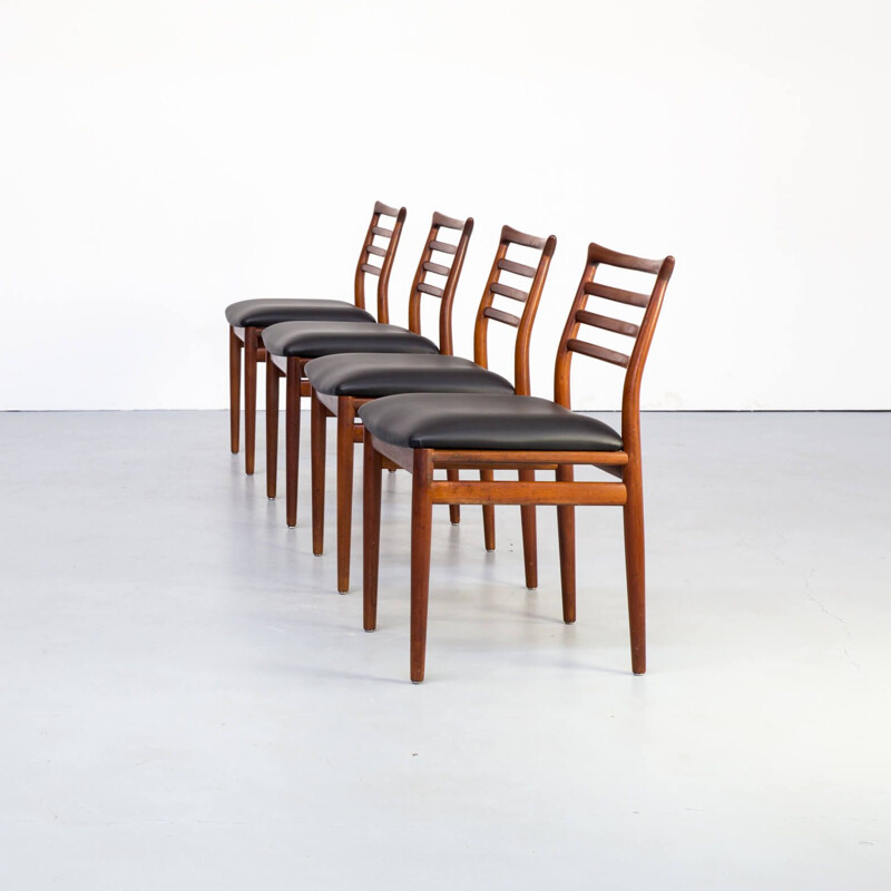 Ensemble 4 chaise de salle à manger Erling Torvits pour Soro Stolefabrik 1960 