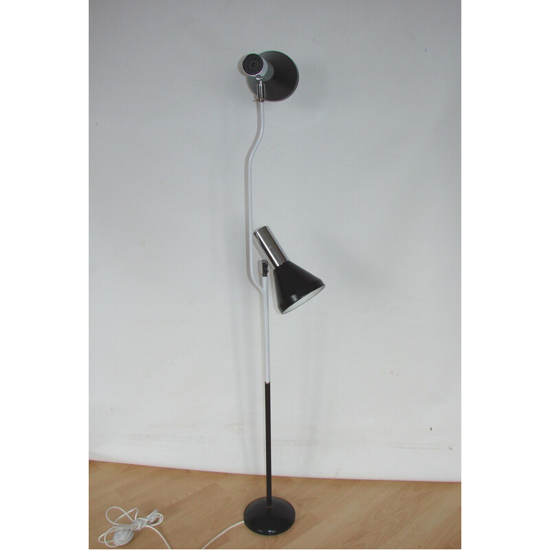 Lampadaire vintage Hustadt, métal et aluminium 1970