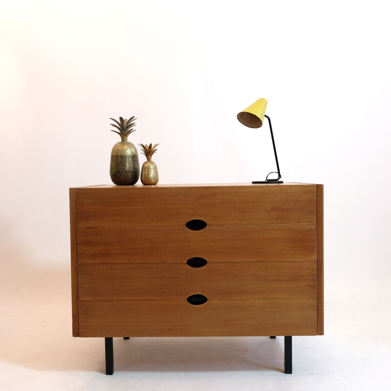 Vintage veneer chest of drawers by Joseph André Motte, 1960