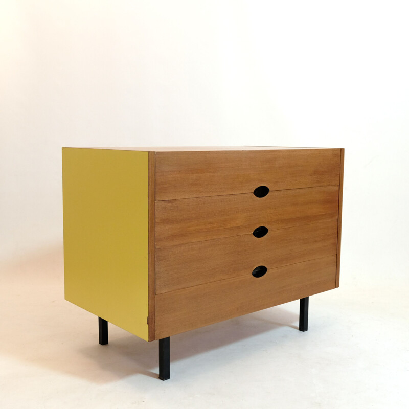 Vintage veneer chest of drawers by Joseph André Motte, 1960