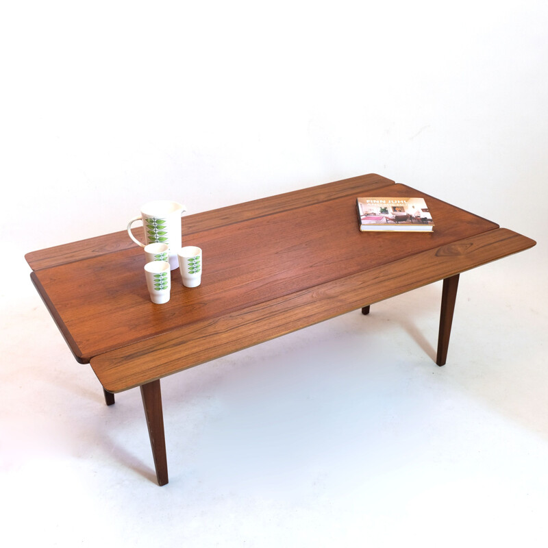 Scandinavian vintage coffee table with extensions, 1960