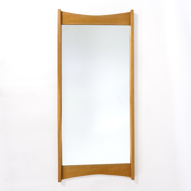 Vintage Scandinavian oak mirror, 1960