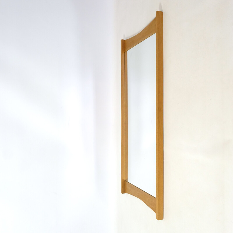 Vintage Scandinavian oak mirror, 1960