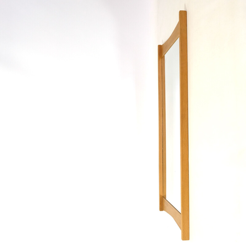 Vintage Scandinavian oak mirror, 1960