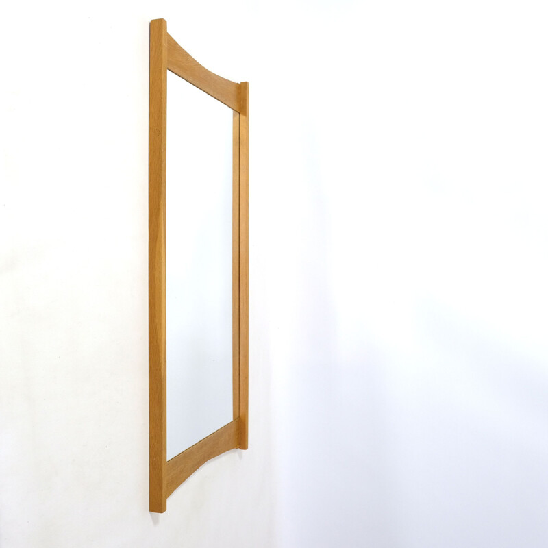 Vintage Scandinavian oak mirror, 1960