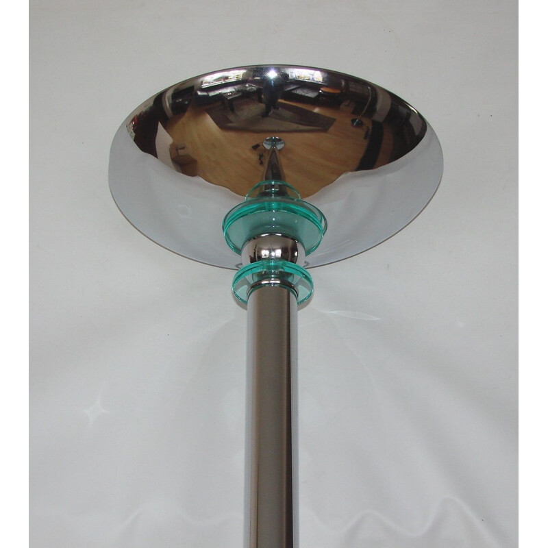 Vintage floor lamp in chromed steel and plastic, 1980