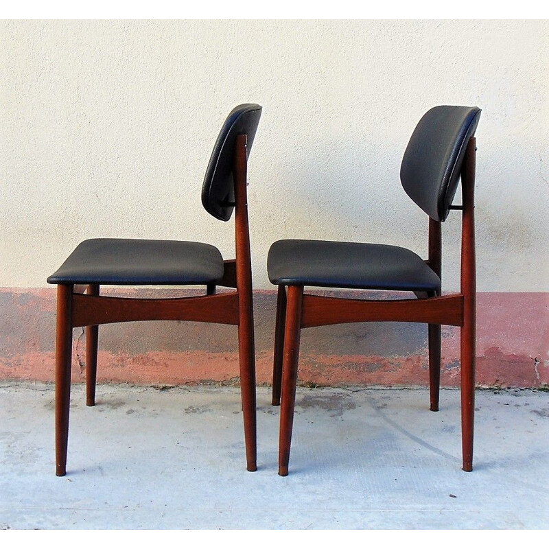 Chaises vintage Anonima Castelli en cuir écologique