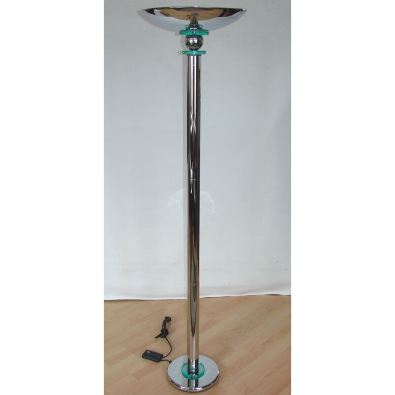 Floor lamp chrome steel and plastic 1980