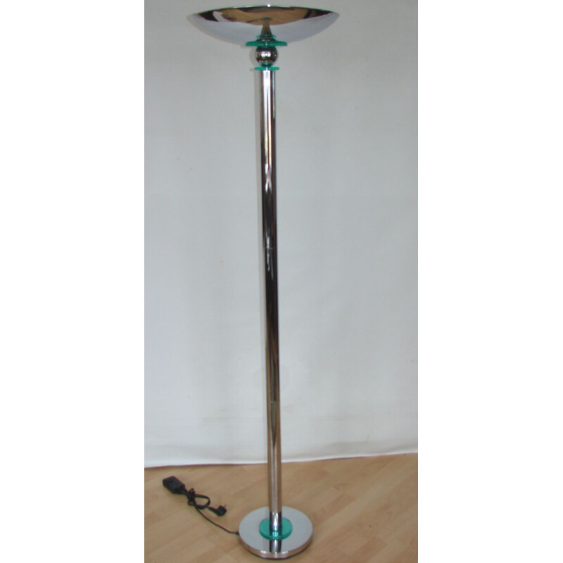 Floor lamp chrome steel and plastic 1980