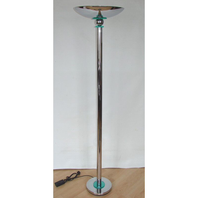 Floor lamp chrome steel and plastic 1980