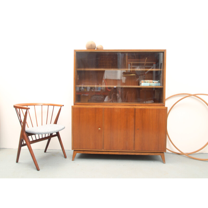 Erwin Behr Wendlingen sideboard in walnut and glass - 1950s