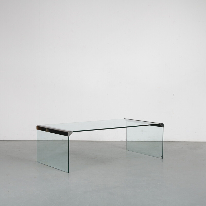 Vintage glass coffee table by Pierangelo Gallotti, Italy 1970