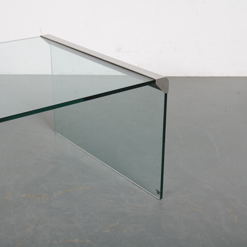 Vintage glass coffee table by Pierangelo Gallotti, Italy 1970