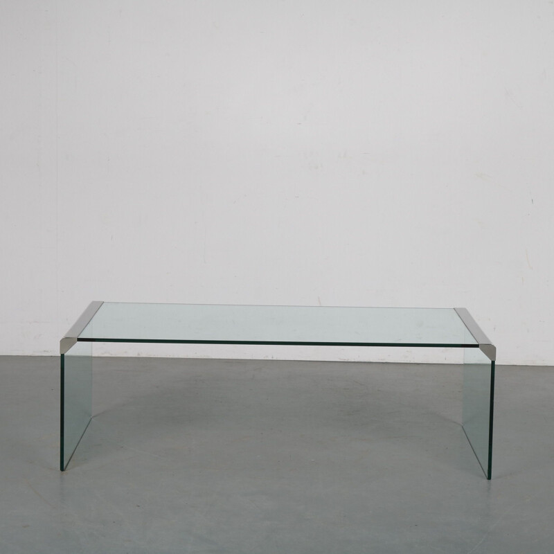 Vintage glass coffee table by Pierangelo Gallotti, Italy 1970