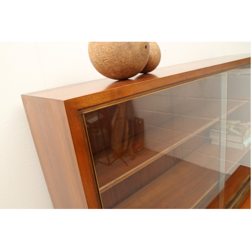 Erwin Behr Wendlingen sideboard in walnut and glass - 1950s