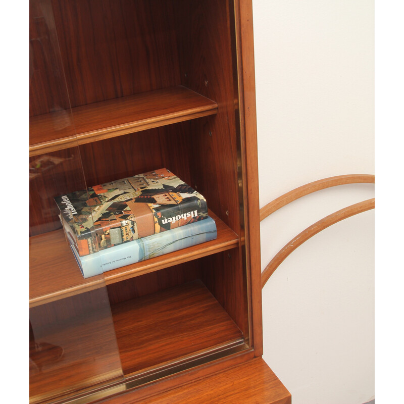 Erwin Behr Wendlingen sideboard in walnut and glass - 1950s