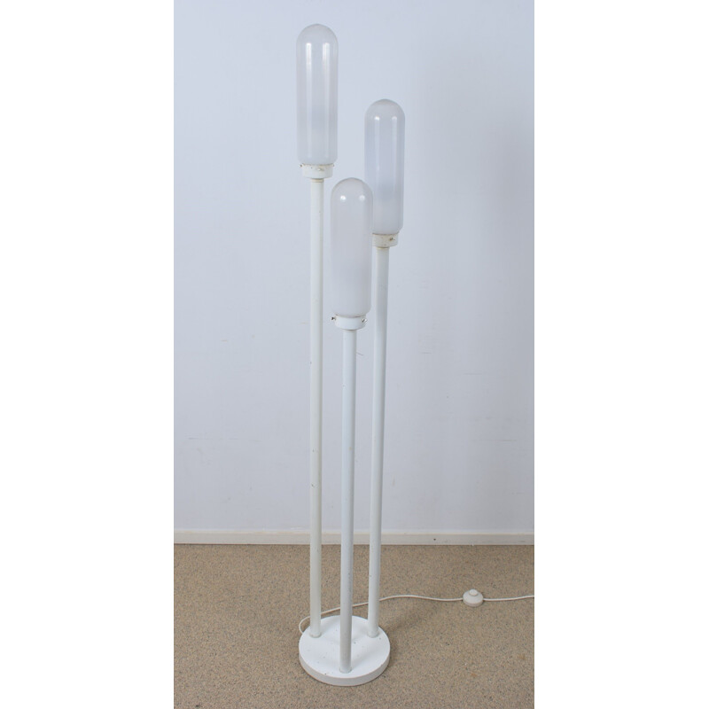 Vintage white metal floor lamp