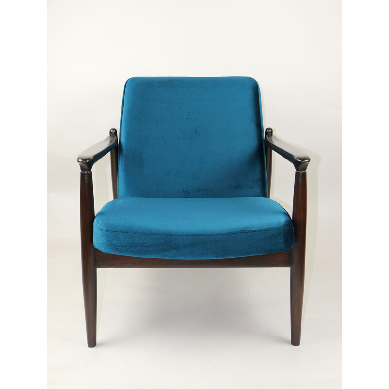 Vintage Green Velvet Armchair by Edmund Homa, 1970s
