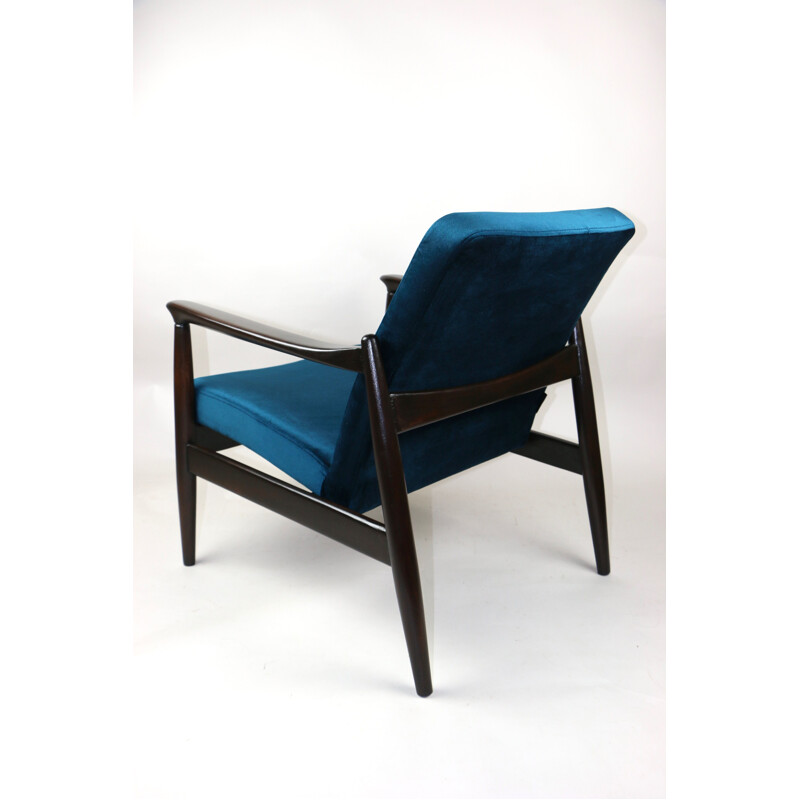 Vintage Green Velvet Armchair by Edmund Homa, 1970s