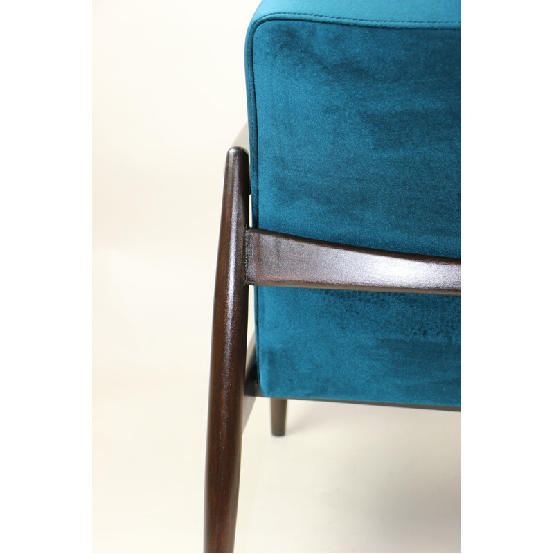 Vintage Green Velvet Armchair by Edmund Homa, 1970s