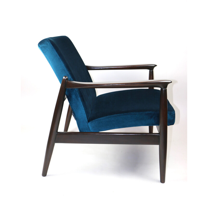 Fauteuil vintage en velours vert d'Edmund Homa, 1970