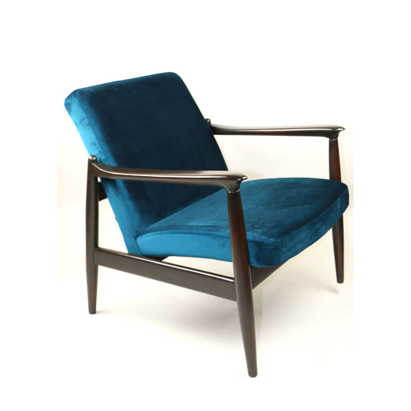 Vintage Green Velvet Armchair by Edmund Homa, 1970s