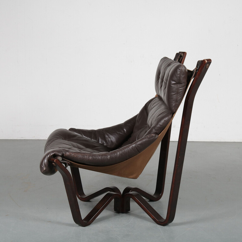 Viking fauteuil van Jim Myrstad, van Brunstad Mobelfabrikk Noorwegen 1970