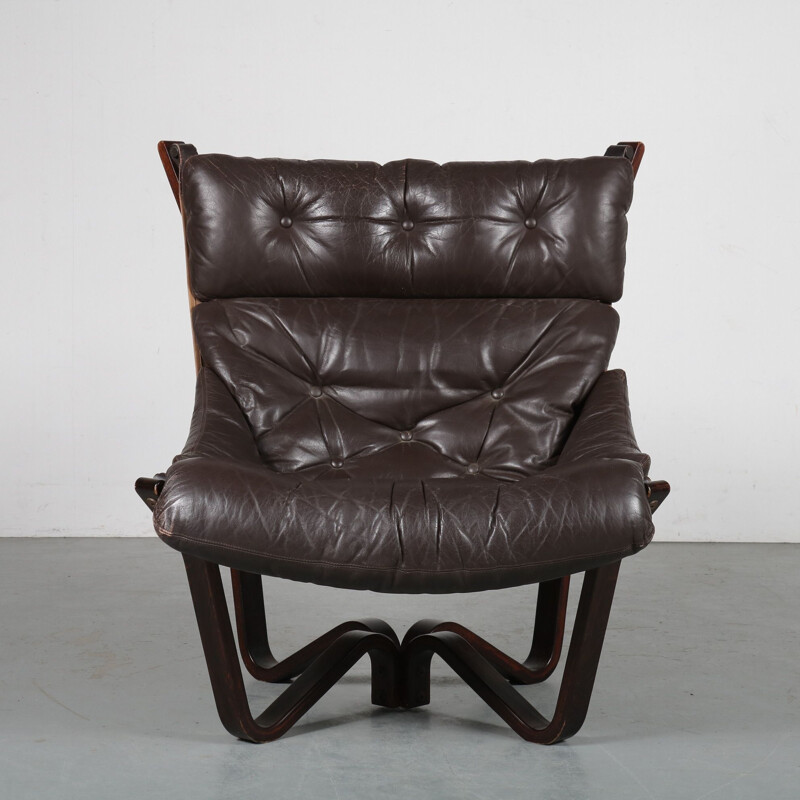 Viking fauteuil van Jim Myrstad, van Brunstad Mobelfabrikk Noorwegen 1970