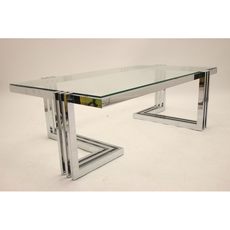  Ilse Mobell Chrome Design coffee table Space age 1960