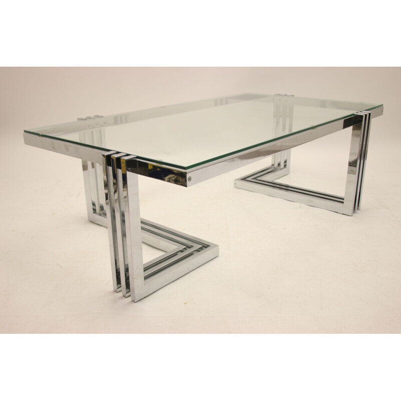  Ilse Mobell Chrome Design coffee table Space age 1960