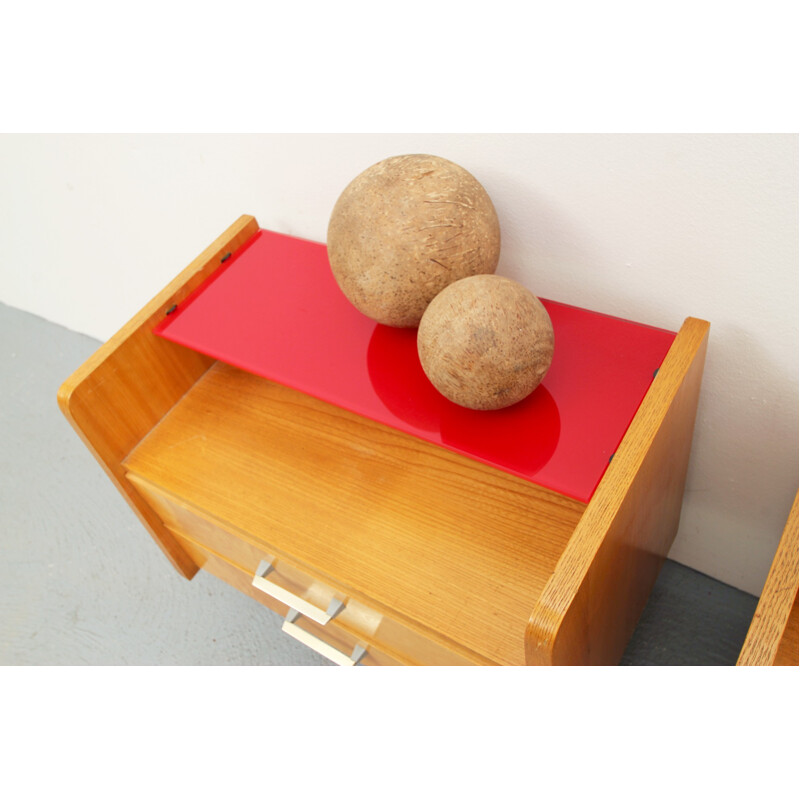 Pair of vintage "Duo XS" chests of drawers in maple, Germany 1950