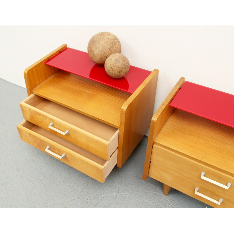 Pair of vintage "Duo XS" chests of drawers in maple, Germany 1950