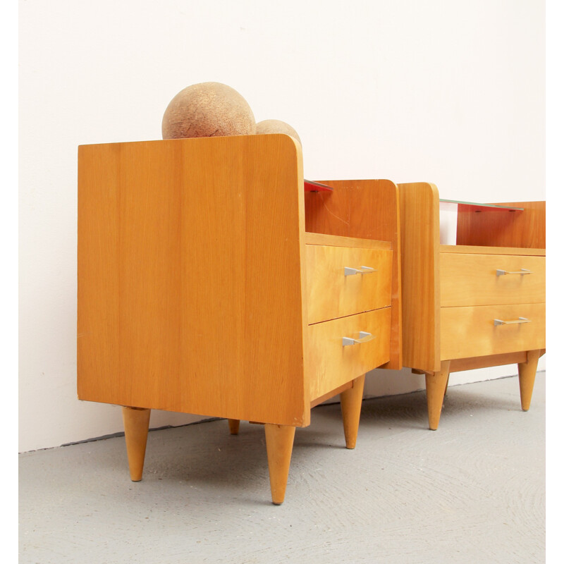 Pair of vintage "Duo XS" chests of drawers in maple, Germany 1950