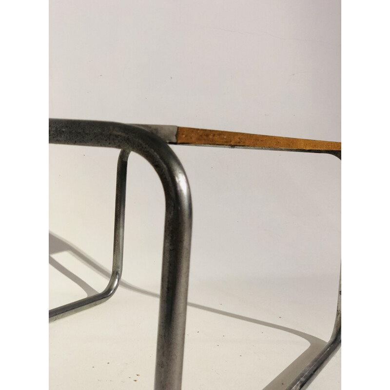 Vintage coffee table vintage aluminium tubed chromed white 1970's melamine top 