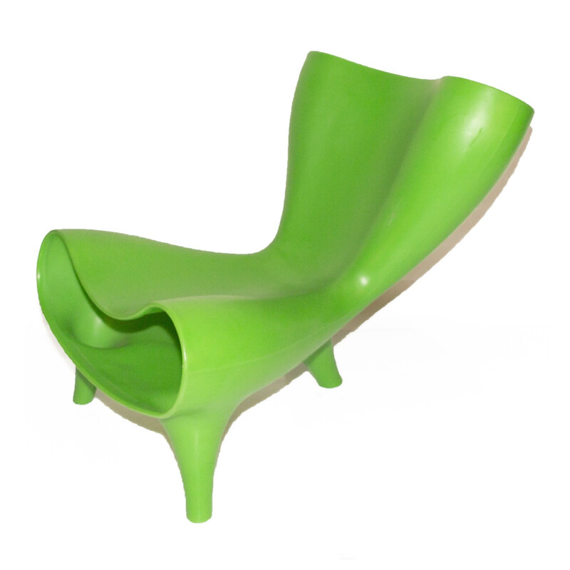 Vintage armchair l'Orgone vert by Marc Newson