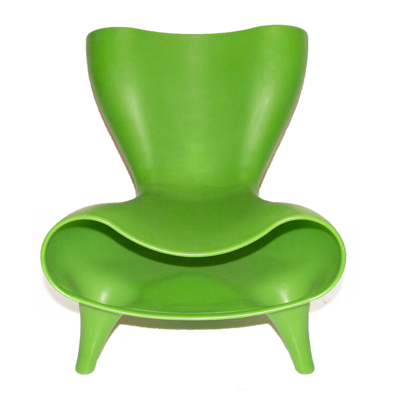 Vintage armchair l'Orgone vert by Marc Newson