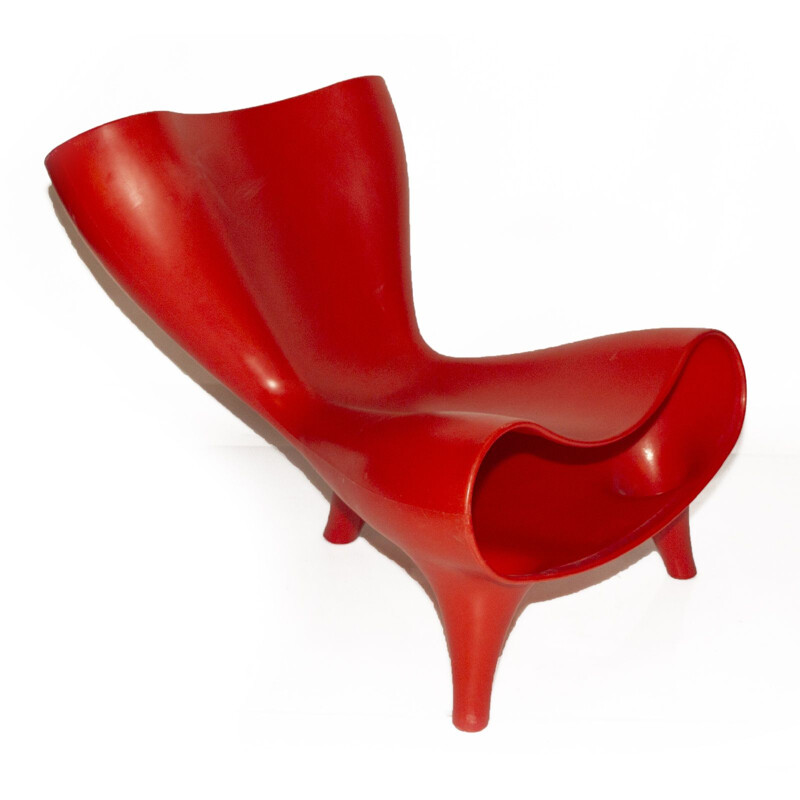 Vintage Red Orgone armchair by Marc Newson