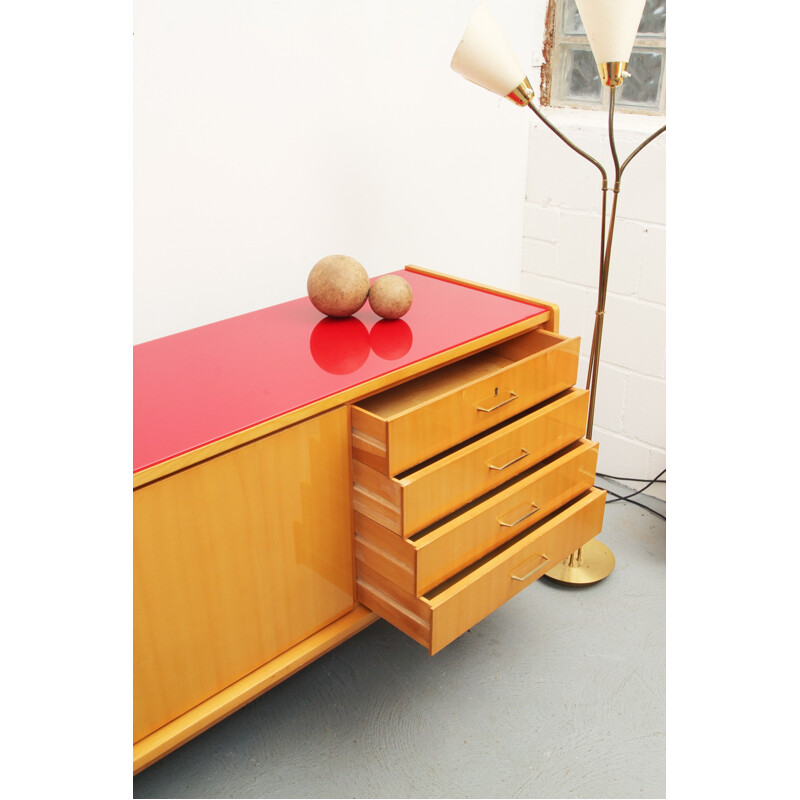 Sideboard in maple with glass top - 1950s