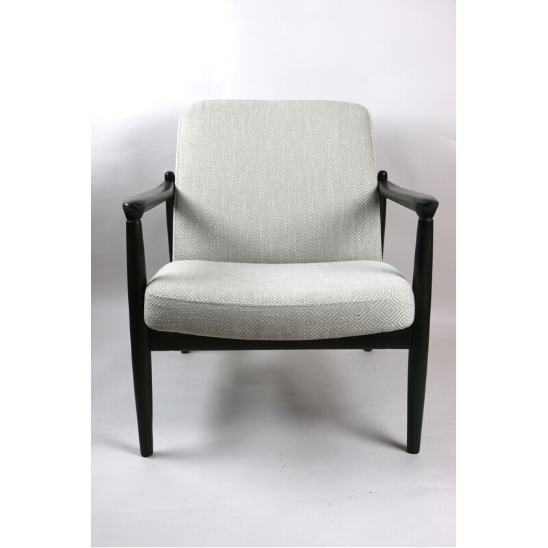 Vintage Beige Velvet Armchair by Edmund Homa, 1970s