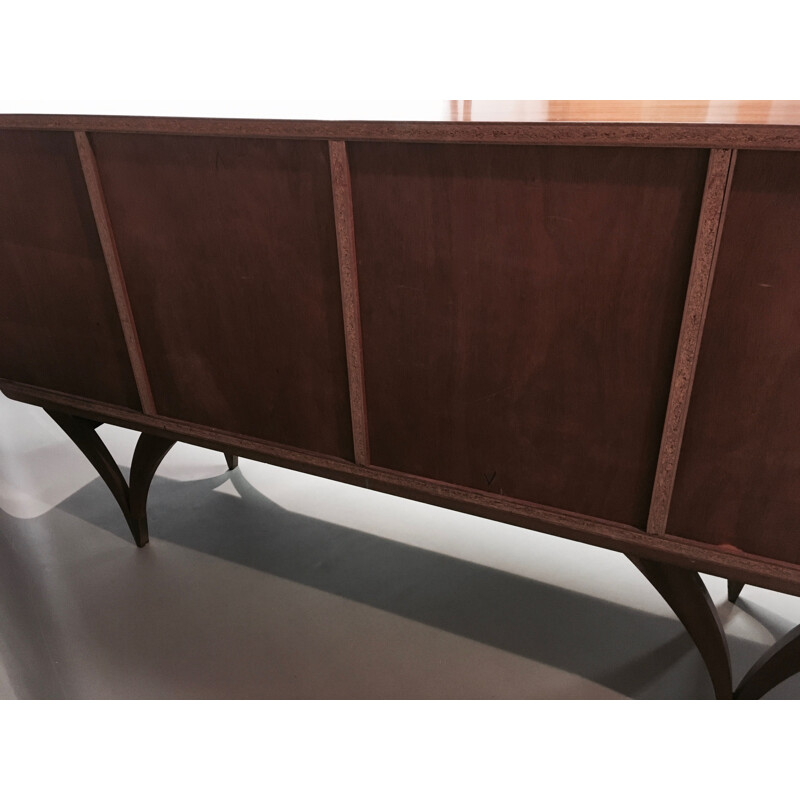 Scandinavian design vintage teak and rattan sideboard 1950's