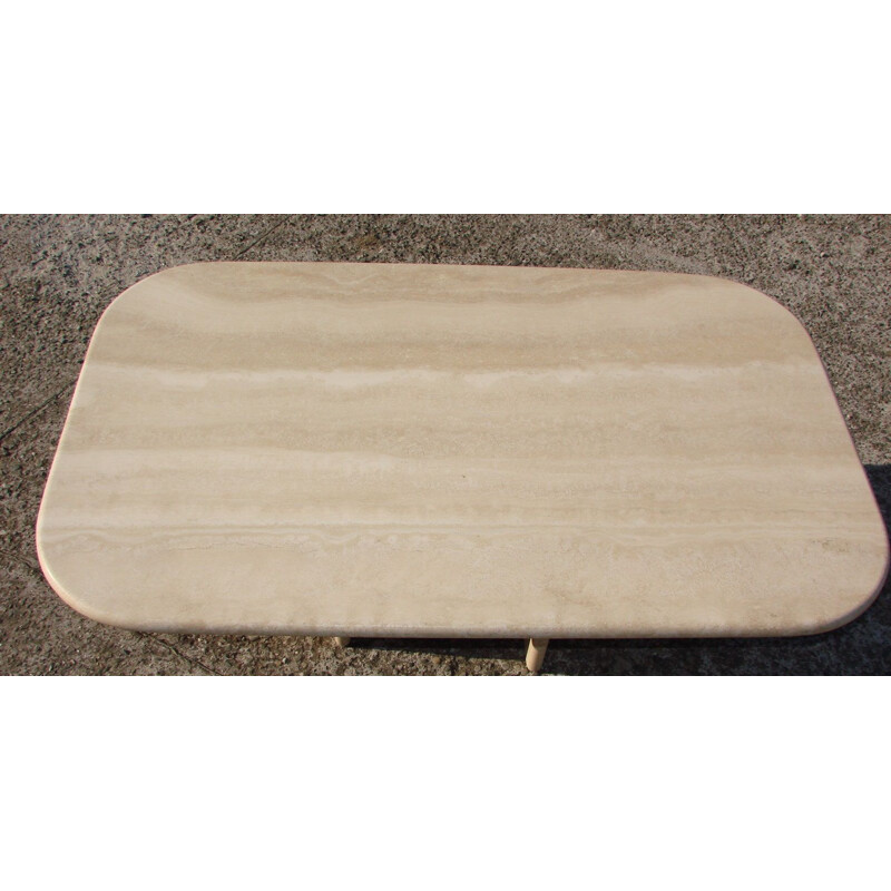 Vintage heavy Italian travertine table 1970