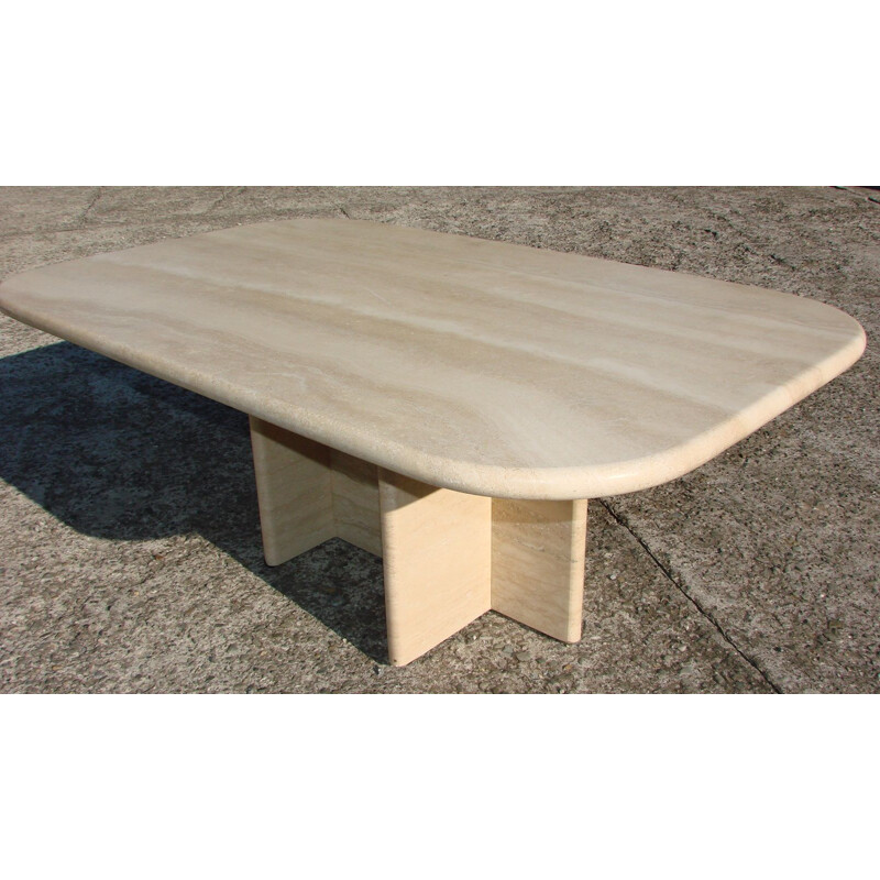 Vintage heavy Italian travertine table 1970